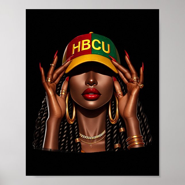 Poster Lindas mulheres negras Hbcu História Negra Mês Gir (Frente)