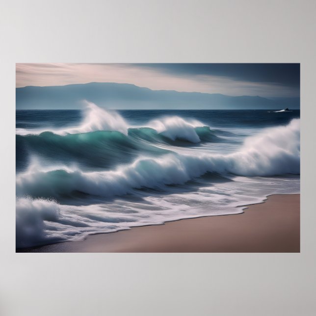 Poster Lindas ondas do mar (Frente)