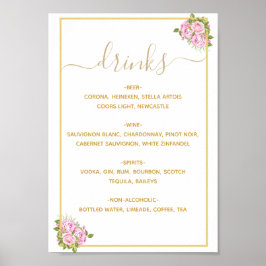 Poster Lindas Rosas Rosa Bebem Menú