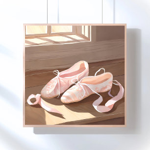 Poster Lindas Sapatilhas de Ballet   Rosa Bonito