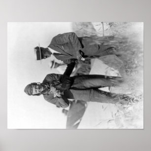 Póster Lindbergh e Wright com plano destruído