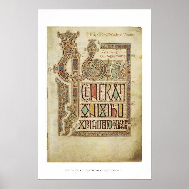 Poster lindisfarne gospel pg. 27r (Frente)