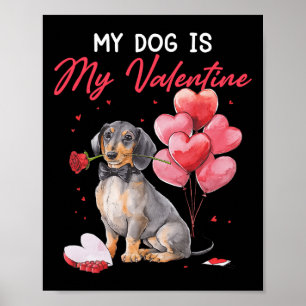 Poster Lindíssimo Cachorrinho Dachshund Dia dos Namorados