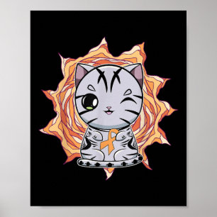 Poster Lindo Anime Gato American Shorthair Conscientizaçã