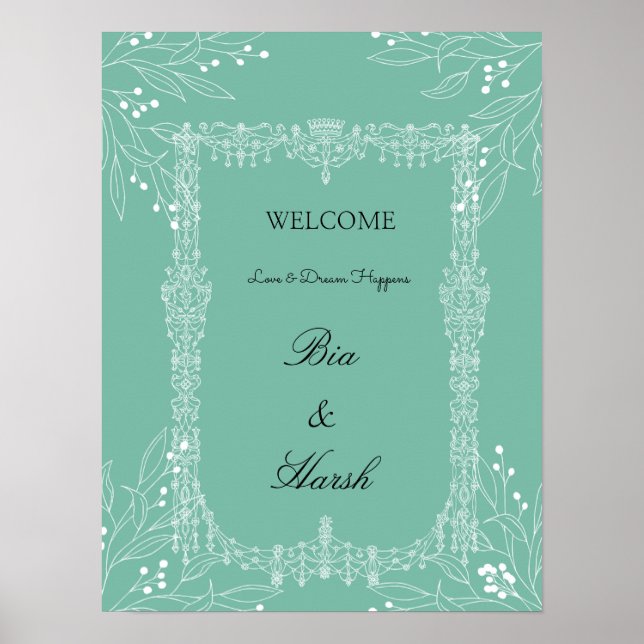 Poster Lindo Cartão de Casamento (Frente)