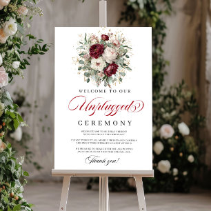Poster Lindo Cartaz de Cerimônia Desconectada Bege Rosa B