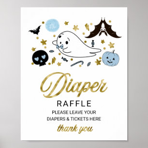 Poster Lindo Cartaz de Rifas de Fraldas para Chás de Bebê