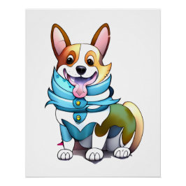 Póster Lindo corgi laranja para um humor positivo