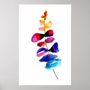 Poster Lindo desenho floral em aquarela