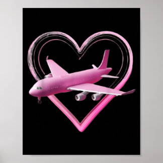 Poster Lindo Design Unissex Engraçado Voo Rosa para Homen