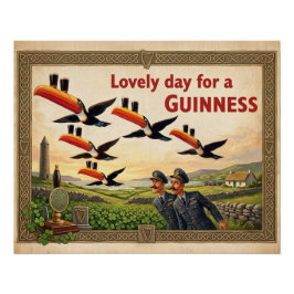 Póster Lindo Dia para um Cartaz de Arte Premium Guinness
