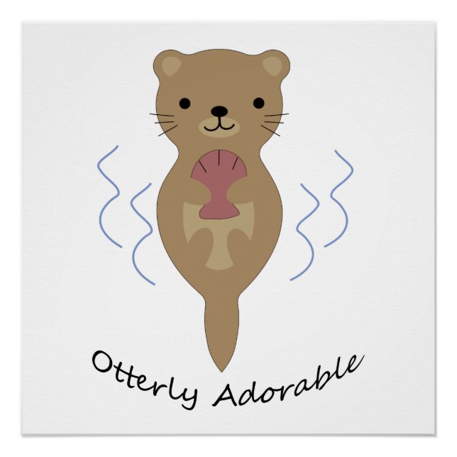 Póster Lindo e Engraçado Otter Adorável (Frente)
