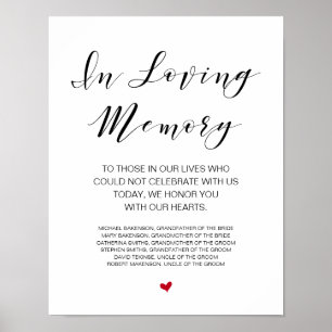 Poster Lindo Em Memória Amorosa, mesa memorial preta