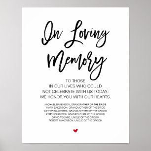 Poster Lindo em Memória Amorosa, mesa memorial preta