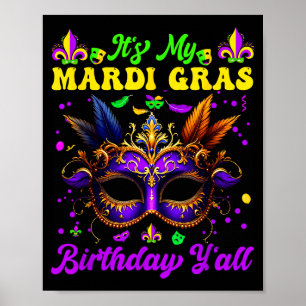 Poster Lindo Engraçado é meu aniversário de mardi gras pe