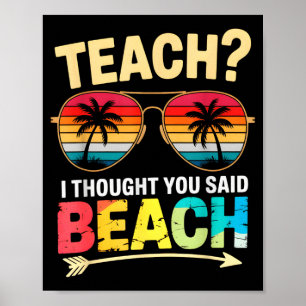 Poster Lindo ensinar pensamento disse praia professor enc