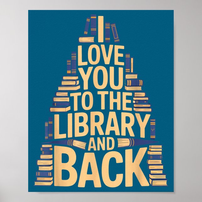 Poster Lindo eu amo você biblioteca de volta citação engr (Frente)