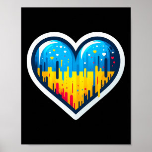 Poster Lindo fã vintage ucraniano Bynner bandeira da Ucrâ