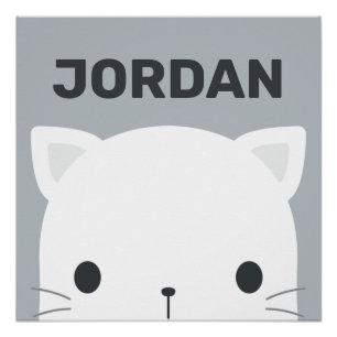 Póster Lindo Gatinho com Poster de Nome Personalizado
