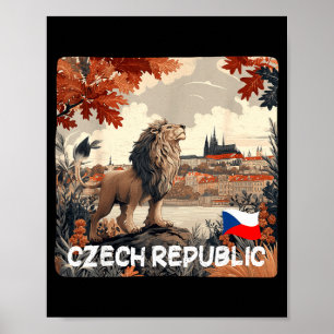 Poster lindo gráfico da cidade da república tcheca com le
