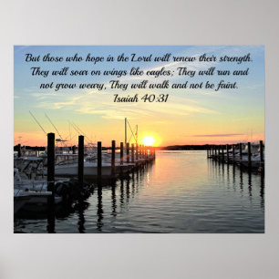 POSTER LINDO ISAIAH 40:31 SOL SOBRE O LAGO