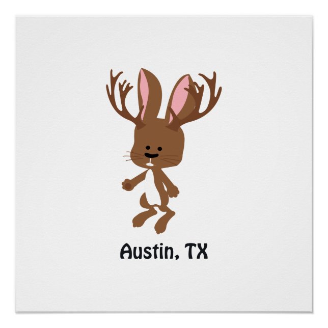 Póster Lindo Jackalope - Austin, Texas (Frente)