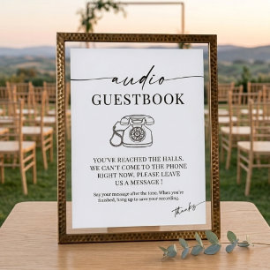 Poster Lindo Livro de Visitas de Telefone de Casamento co