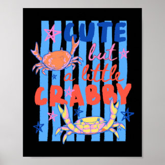 Poster Lindo Mas Um Pouco Irritadiço Caranguejo Engraçado
