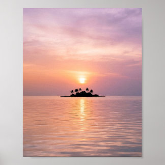 Poster Lindo Pequeno Pôr do Sol Insular O Primeiro