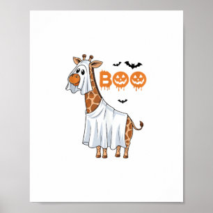 Poster Lindo traje de Halloween da girafa Boo amante do z
