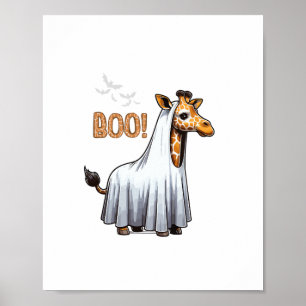 Poster Lindo traje de Halloween da girafa Boo Amante do z