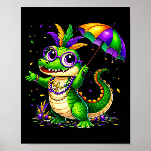 Poster Lindo Traje de Jacaré de Carnaval para Meninas e M