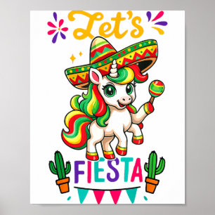 Poster Lindo Unicórnio Cinco De Maio Vamos Festa Mexicana