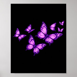 Poster Lindos Amantes Borboleta Roxa Borboleta Rosa
