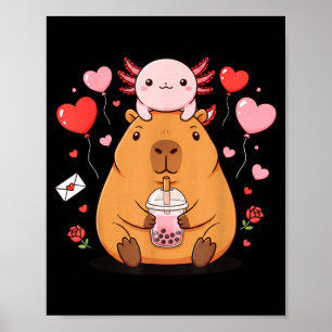 Poster Lindos Meninos Meninas de Axolote Capivara Bubble