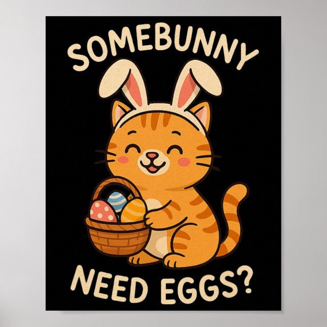 Poster Lindos Ouvidos De Coelho De Gatinho Algum Coelhinh (Frente)