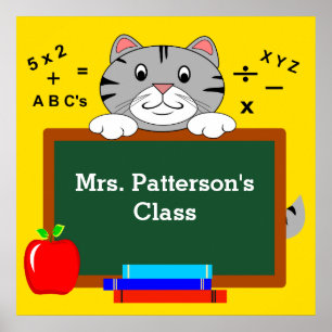 Poster Lindos Pôsteres de Sala de Aula do Gatinho Fofo