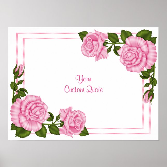 Poster Lindos Ramalhetes de Canto Rosa Aniversário (Frente)