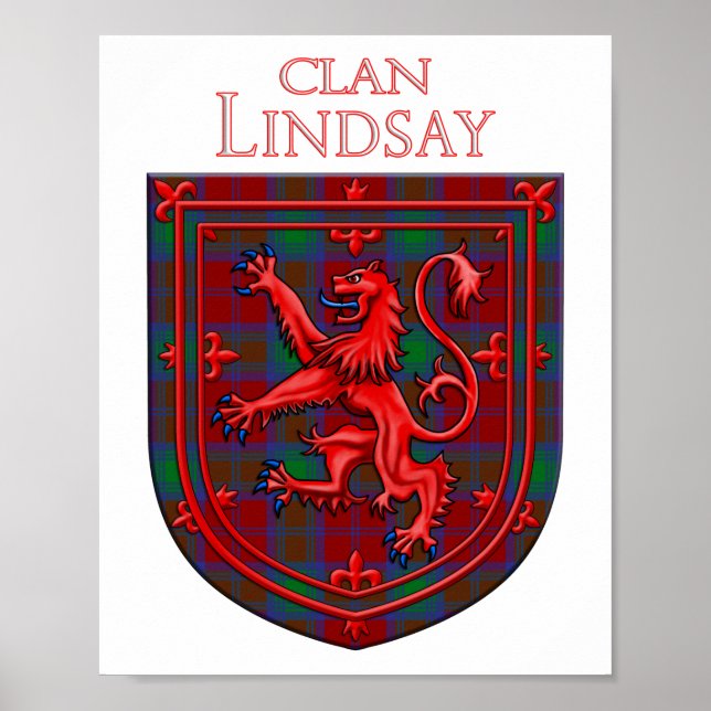Poster Lindsay Tartan Scottish Xadrez Lion Rampant (Frente)