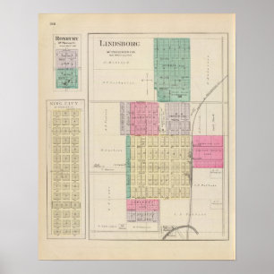 Póster Lindsborg, rei Cidade, Roxbury, Kansas