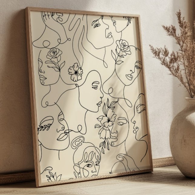 Poster Line Art Women Illustrations Modern Minimalist  (Criador carregado)