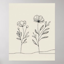 Poster Lineart - Flores Minimalistas