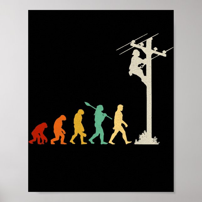 Poster lineman eletricista da evolução (Frente)