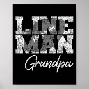 Poster Lineman Grandpa - Jogador de Futebol da Família
