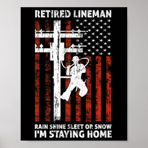 Poster Lineman Retirement 4 De Julho Novelty Man W