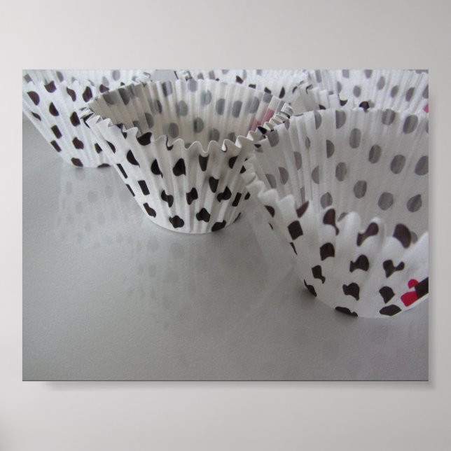 Póster Liners de Cupcake de bolinhas (Frente)
