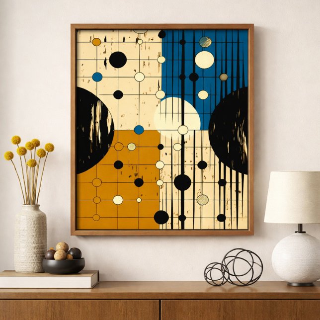 Poster Lines and Circles Over Warm and Cool Tones (Criador carregado)