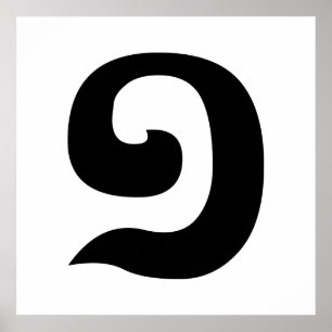 Póster Língua cambojana do Khmer do número 1/um/១ (Mu