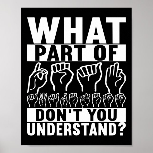 Poster Língua de Sinais Americana Sensibilização Surda (Frente)