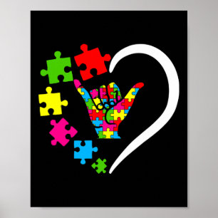 Poster Língua de Sinais ASL Ame Autismo Dia de Consciênci